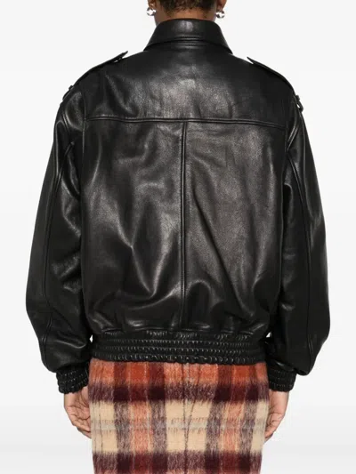 Arma Flap-pocket Leather Jacket In Black