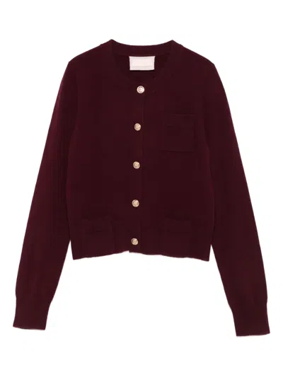 Hugenberg Button Patch-pocket Cardigan In Red