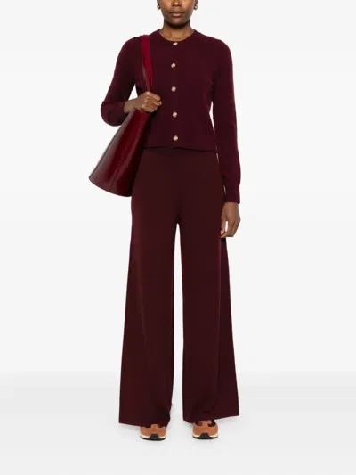 Hugenberg Button Patch-pocket Cardigan In Red