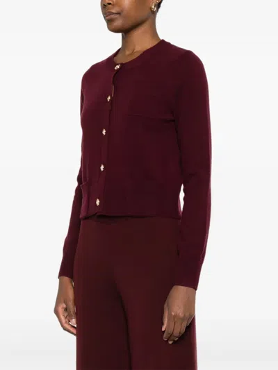 Hugenberg Button Patch-pocket Cardigan In Red