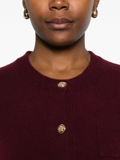 Hugenberg Button Patch-pocket Cardigan In Red