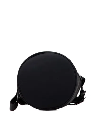 Pre-owned Bottega Veneta 2012-2025 Nylon And Mesh Paper Touch Bucket Bag In Black