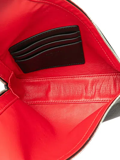 Pre-owned Balenciaga 2017 Medium Leather Triangle Clutch Bag In Black