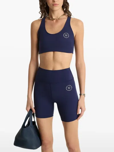 Sporty And Rich Logo-print Cycling Shorts In Blue