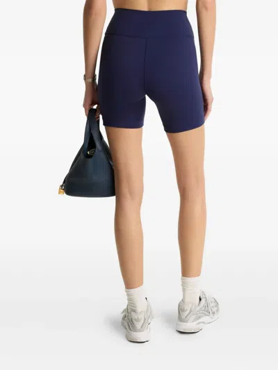 Sporty And Rich Logo-print Cycling Shorts In Blue