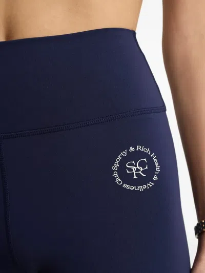 Sporty And Rich Logo-print Cycling Shorts In Blue