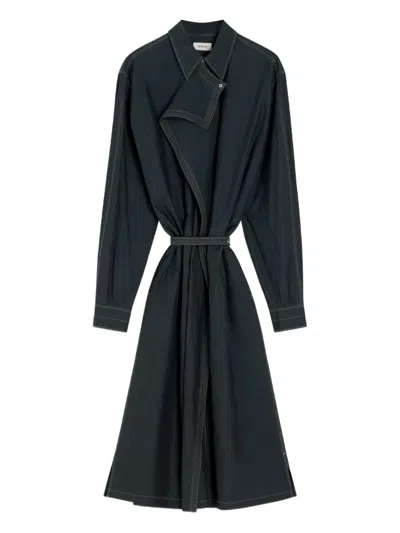 Lemaire Asymmetrical-panel Shirt Dress In Gray