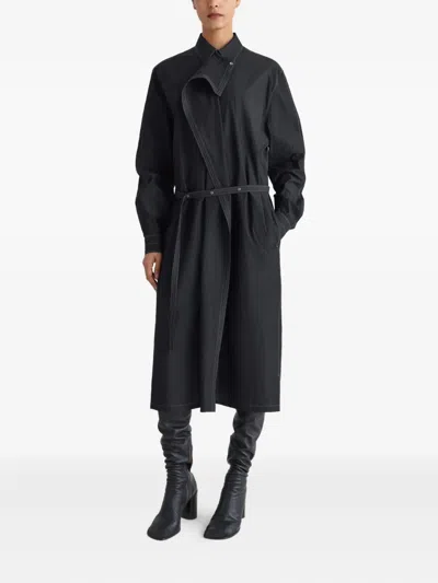 Lemaire Asymmetrical-panel Shirt Dress In Gray