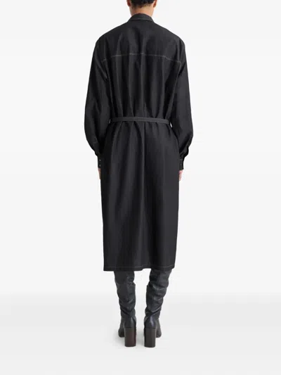 Lemaire Asymmetrical-panel Shirt Dress In Gray