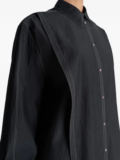 Lemaire Asymmetrical-panel Shirt Dress In Gray