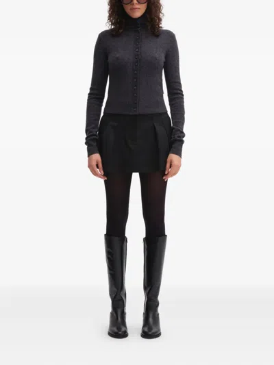 Remain Birger Christensen High-neck Button Cardigan In Gray