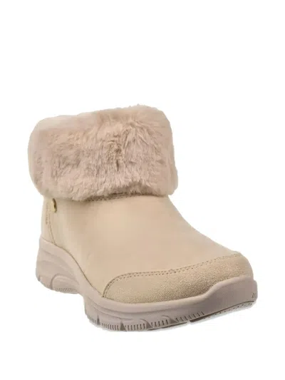 Skechers Faux-fur Cuff Ankle Boots In Neutral