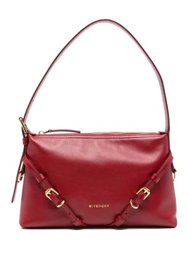 Givenchy Mini Voyou Buckle-detail Leather Tote Bag In Red