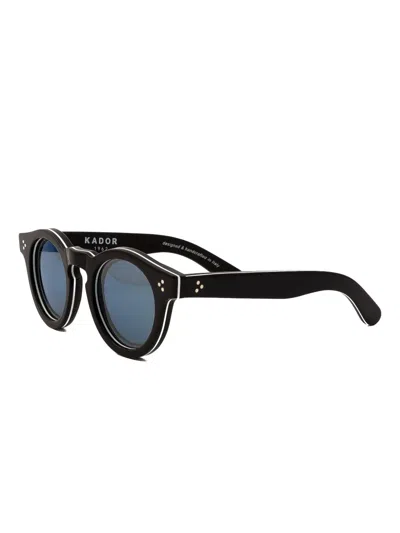 Kador Mondo Round-frame Sunglasses In Black