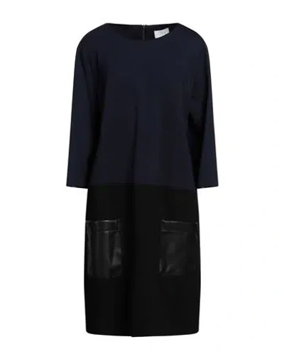 Clips More Woman Midi Dress Midnight Blue Size 12 Viscose, Polyamide, Elastane, Polyester, Polyureth In Blue