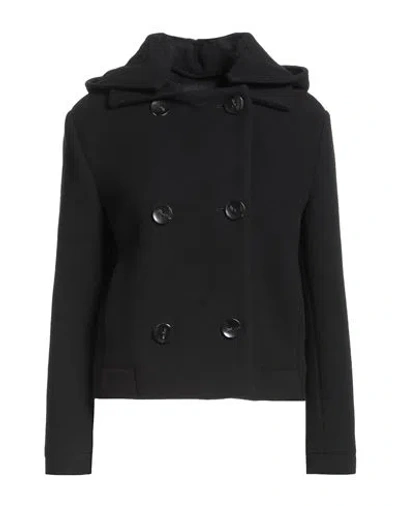 Giorgio Armani Woman Coat Black Size 8 Wool In Black