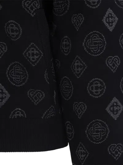 Casablanca Bomber Jacket With Ribbed Details In Black