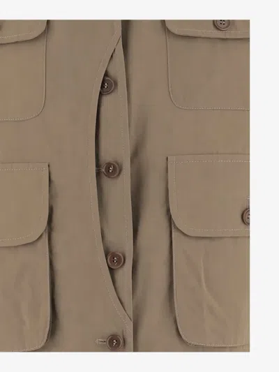 Aspesi Button-fastening Patch-pocket Jacket In Brown