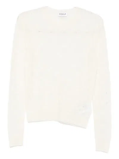 Dondup Open-weave Sweater In White
