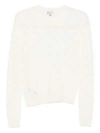 Dondup Open-weave Sweater In White