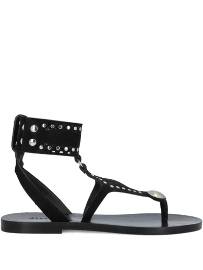 Isabel Marant Black Leather Flip-flop Sandals