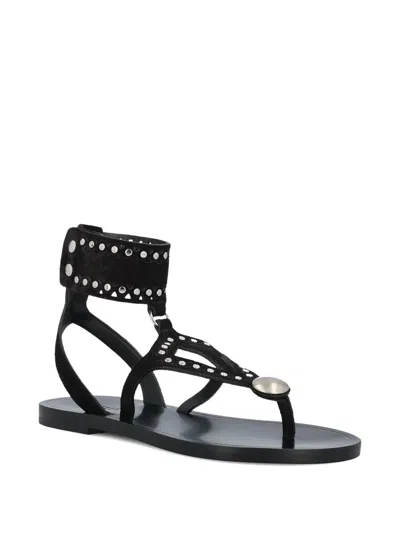 Isabel Marant Black Leather Flip-flop Sandals