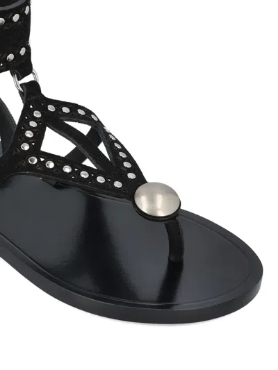 Isabel Marant Black Leather Flip-flop Sandals