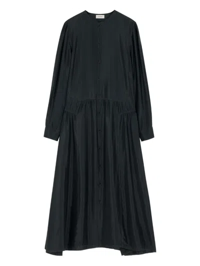 Lemaire Gathered Buttoned Dress In Black