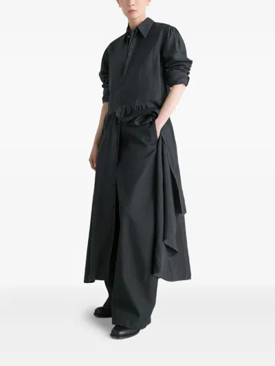 Lemaire Gathered Buttoned Dress In Black