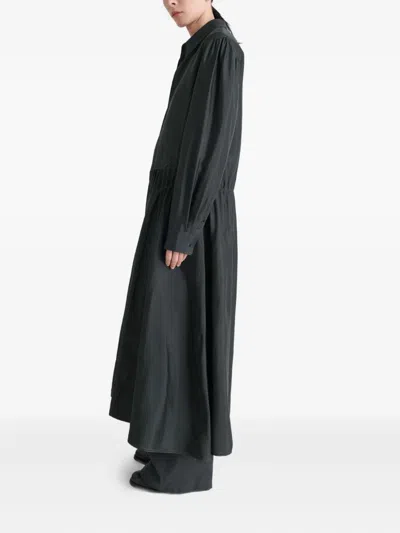 Lemaire Gathered Buttoned Dress In Black