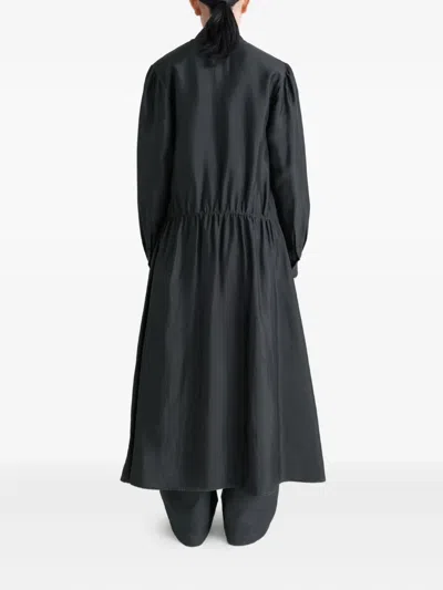 Lemaire Gathered Buttoned Dress In Black