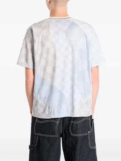 Dime Check-pattern Emblem-detail T-shirt In Neutral