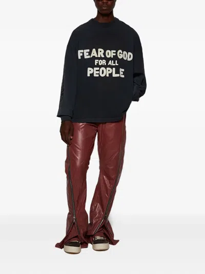 Fear Of God Graphic Print Crew Neck Short Sleeve T-shirt In Black