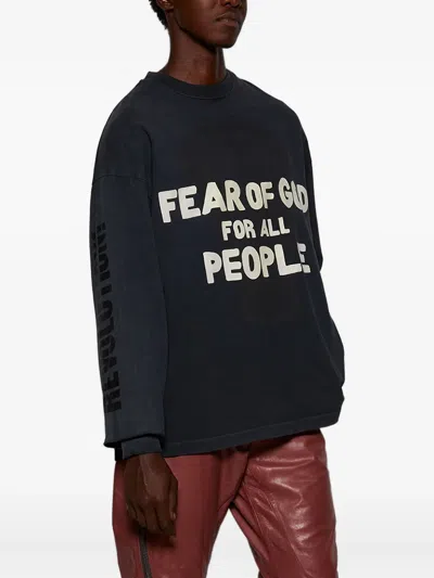 Fear Of God Graphic Print Crew Neck Short Sleeve T-shirt In Black