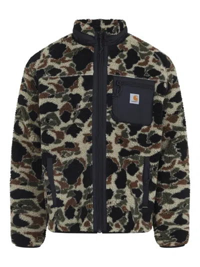 Carhartt Prentis Liner Camouflage-pattern Fleece Jacket In Black