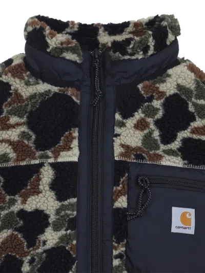 Carhartt Prentis Liner Camouflage-pattern Fleece Jacket In Black