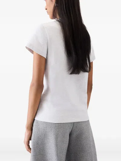 Jacquemus Logo-embroidered T-shirt In Gray