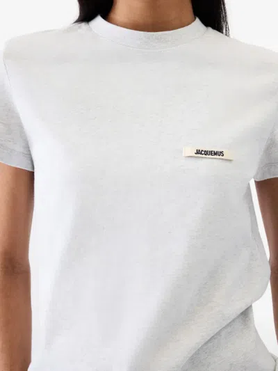 Jacquemus Logo-embroidered T-shirt In Gray