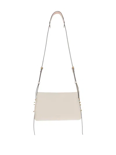Pinko White Leather Triplet Mini Crossbody Bag In White