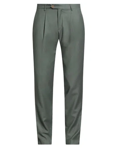 Tombolini Man Pants Sage Green Size 42 Virgin Wool, Elastane In Green
