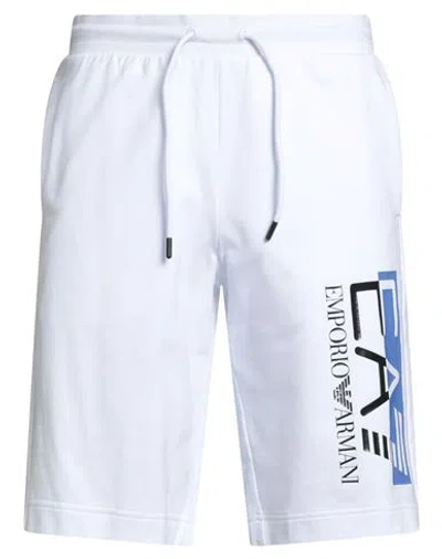 Ea7 Man Shorts & Bermuda Shorts White Size 3xl Cotton, Elastane In White