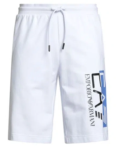 Ea7 Man Shorts & Bermuda Shorts White Size 3xl Cotton, Elastane In White