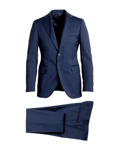 Tombolini Man Suit Navy Size 50 Virgin Wool In Blue