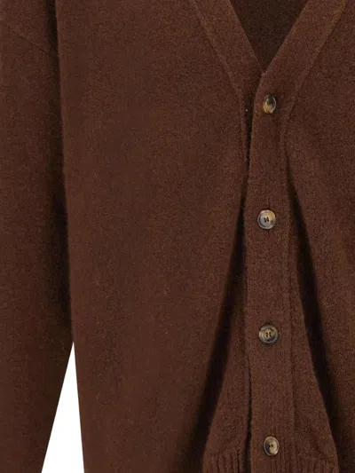 Laneus Button-up Knitted Cardigan In Brown