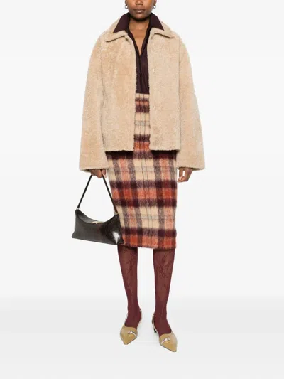 Arma Shearling Collared Jacket In Neutral