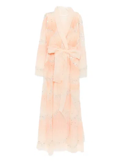 Miau By Clara Rotescu Embellished Wrap Maxi Dress In Multi