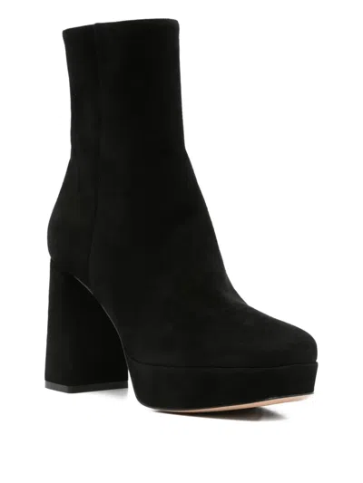 Gianvito Rossi 70mm Holly Platform Block-heel Suede Boots In Black