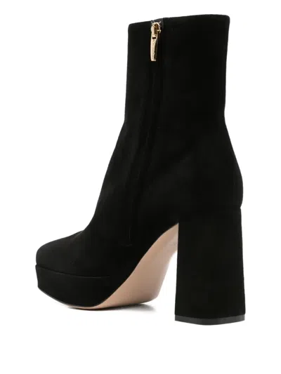 Gianvito Rossi 70mm Holly Platform Block-heel Suede Boots In Black