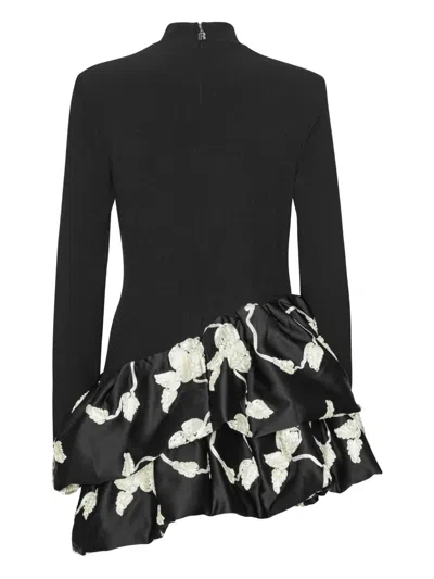 Rotate Birger Christensen Rotate Birgerchristensen 3d Flower Bubble Dress In Black