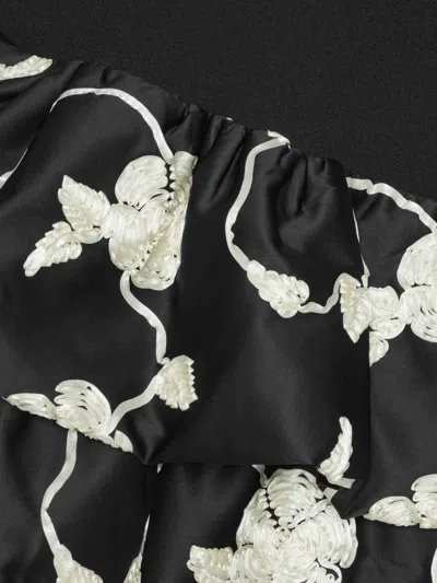 Rotate Birger Christensen Rotate Birgerchristensen 3d Flower Bubble Dress In Black